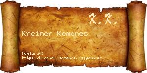 Kreiner Kemenes névjegykártya